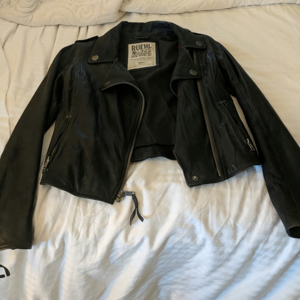 Ruehl No.925 Leather Biker Jacket - image 1